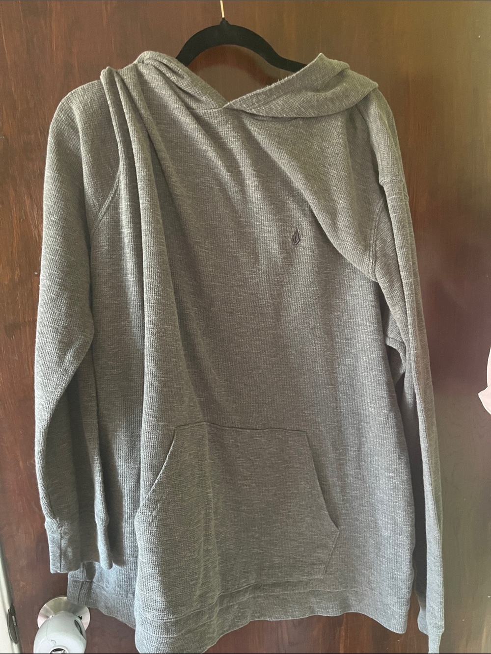 Men's Gray Hooded Pullover Volcom Sweatshirt